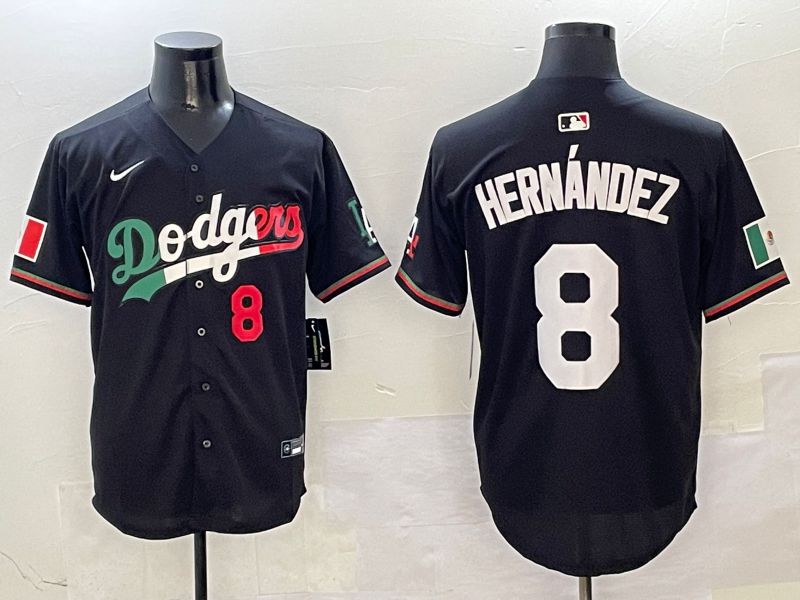 Men Los Angeles Dodgers #8 Hernandez Black Mexico Nike 2025 MLB Jersey style 5->los angeles dodgers->MLB Jersey